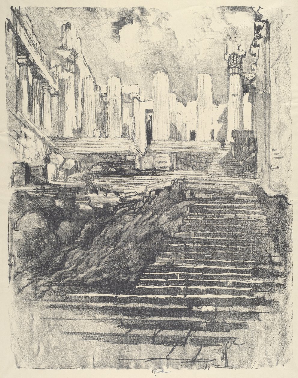 Vägen upp till Akropolis av Joseph Pennell
