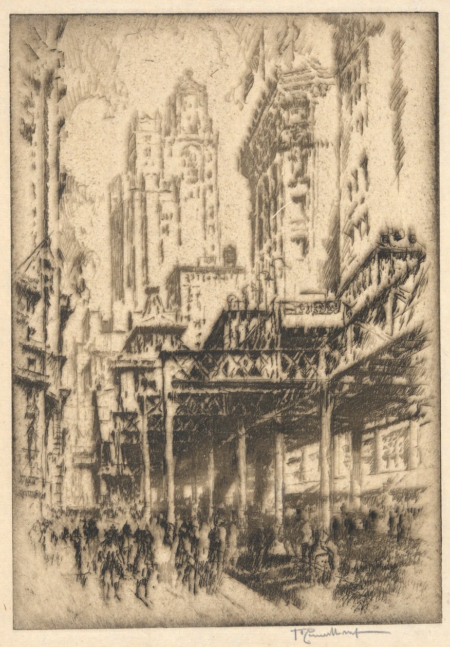 Namnlös (The El) av Joseph Pennell