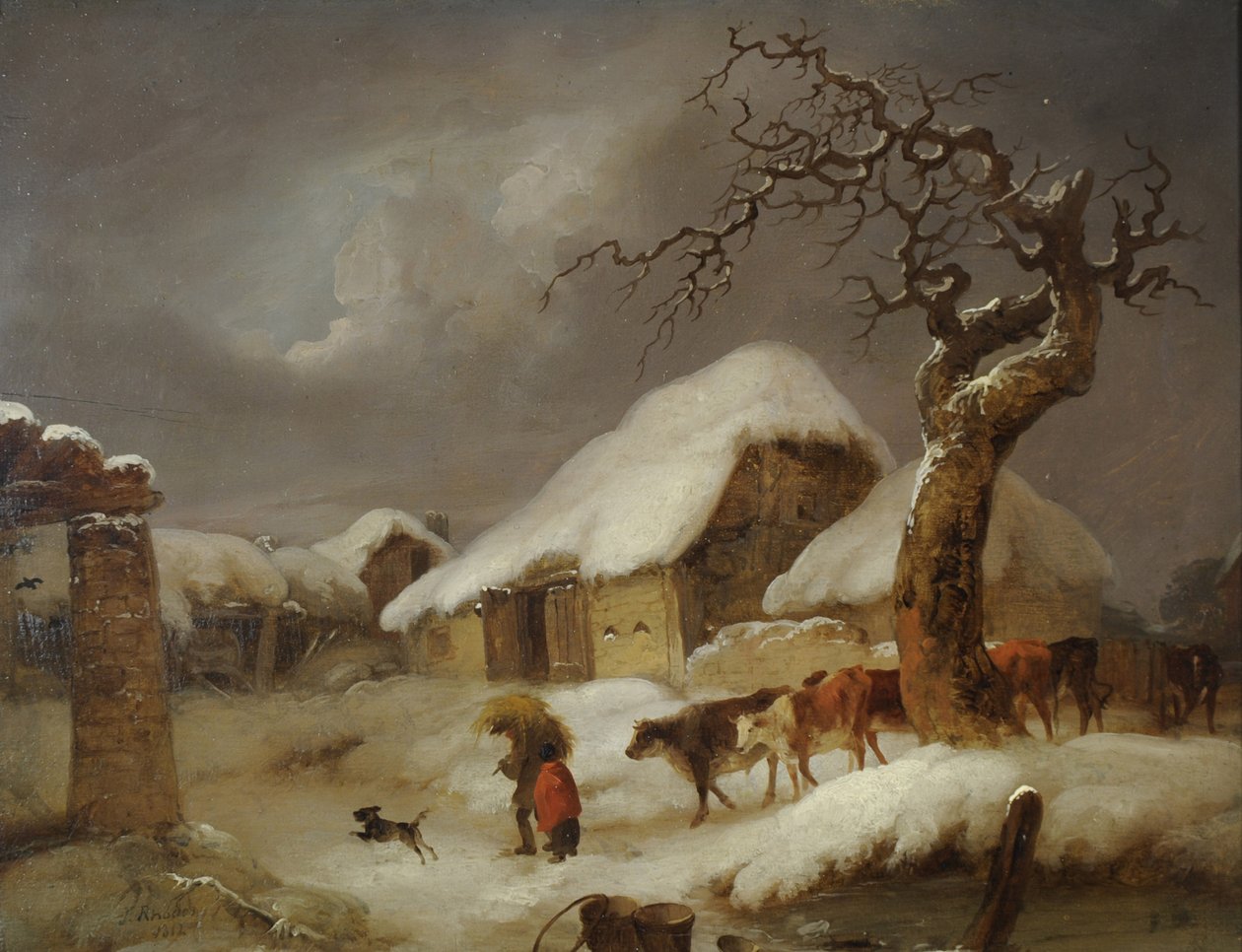 Snö på gården av Joseph Rhodes