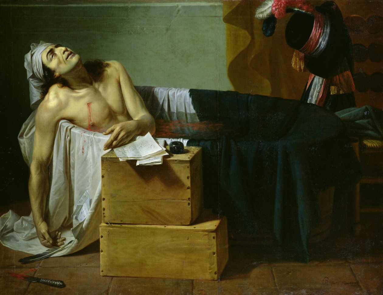 Marats död, 1793 av Joseph Roques