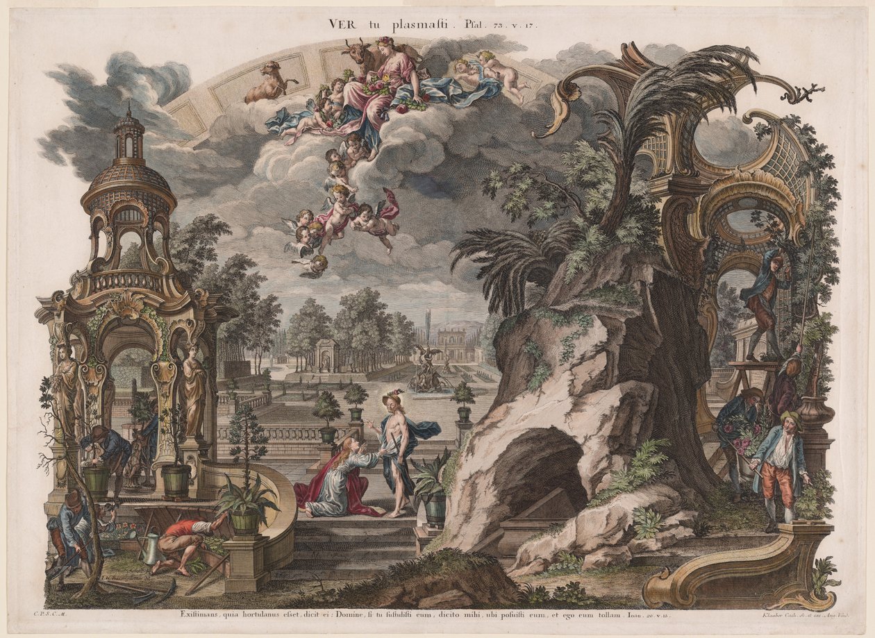 Vår av Joseph Sebastian Klauber, Johann Baptist Klauber, after Johann Wolfgang Baumgartner