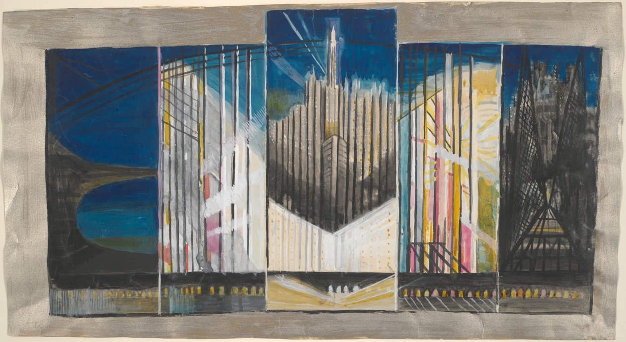 Studie för New York Tolkad av Joseph Stella