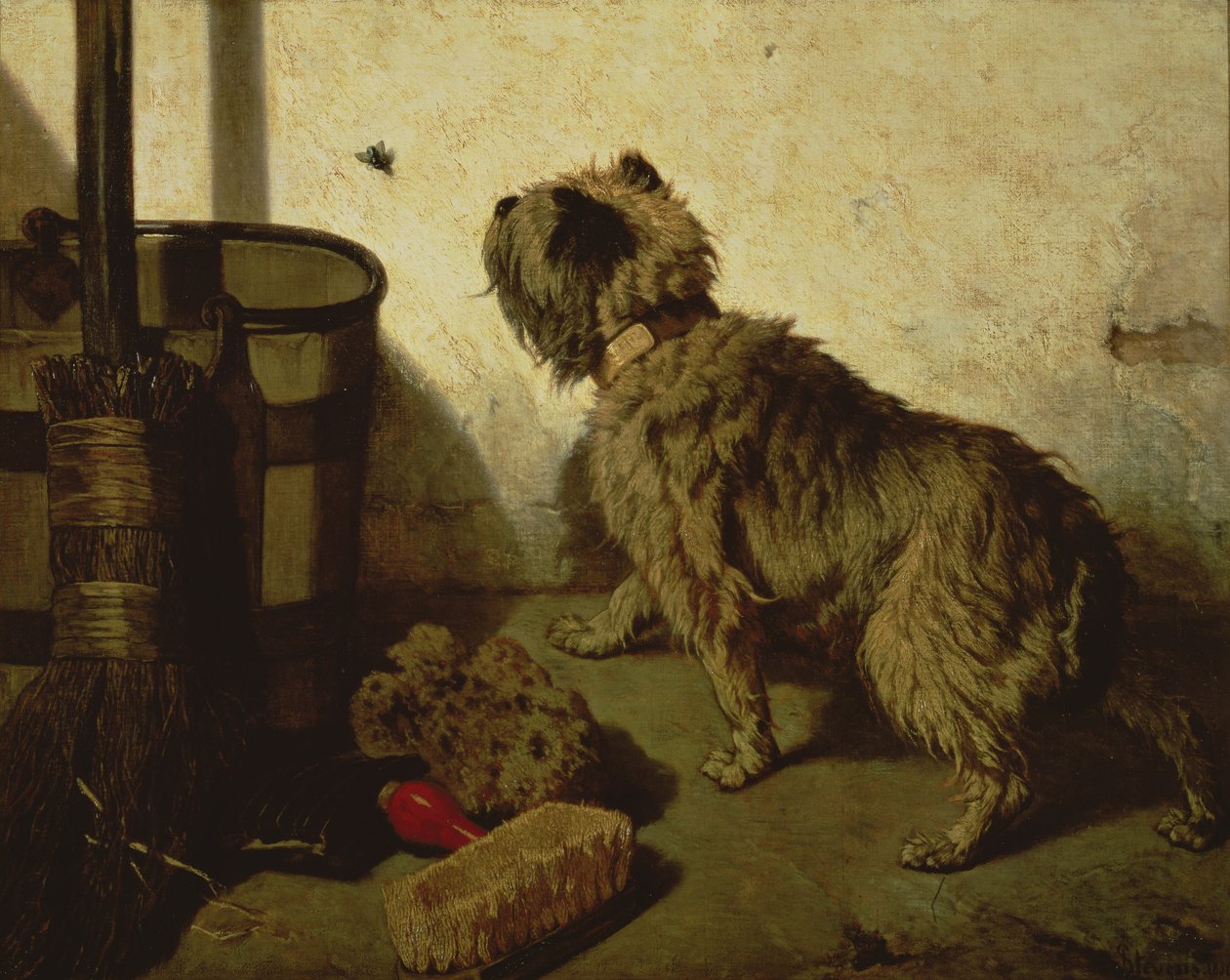 Hunden och flugan, 1856 av Joseph Stevens