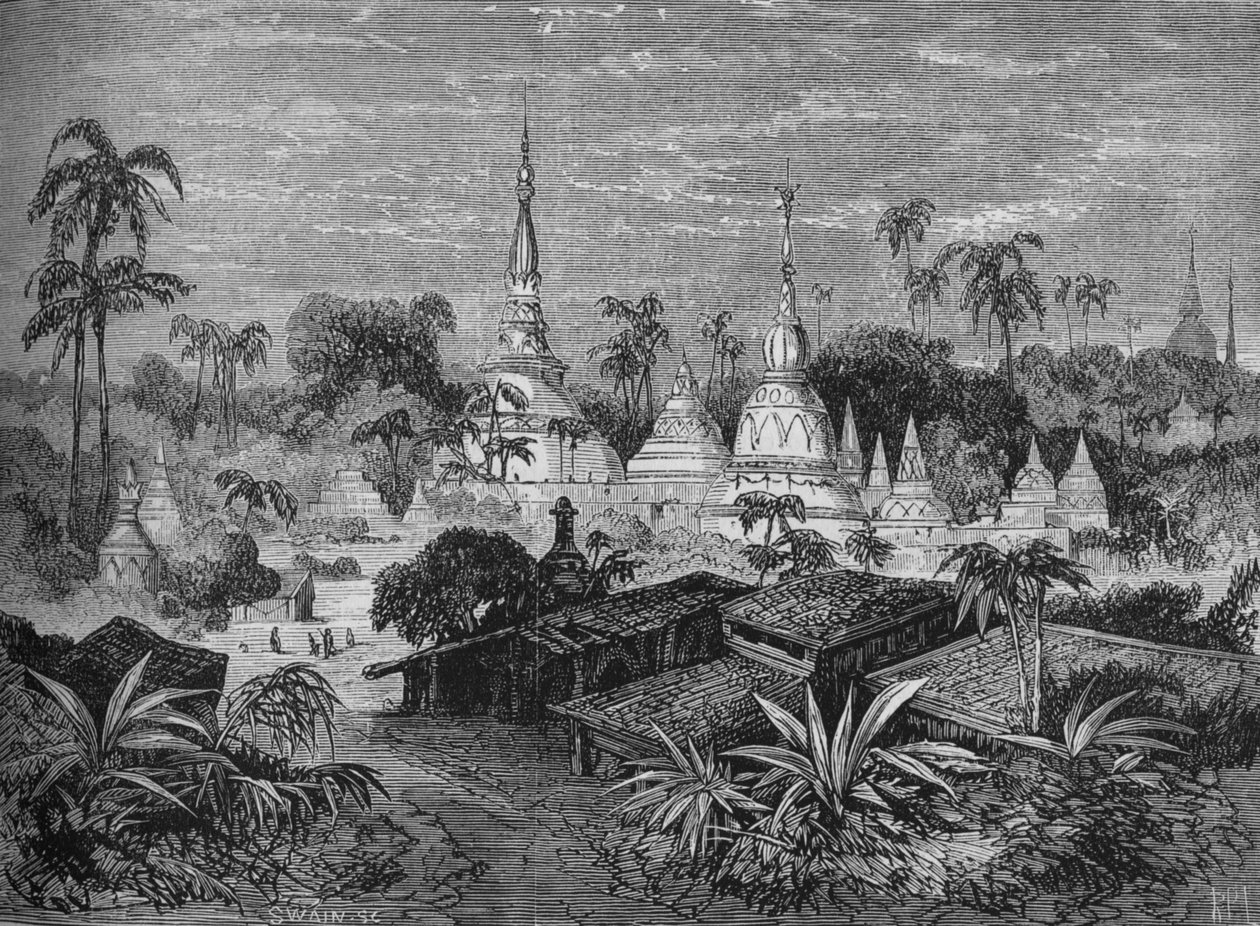 Pagoder, nära Pegu, c1880 av Joseph Swain