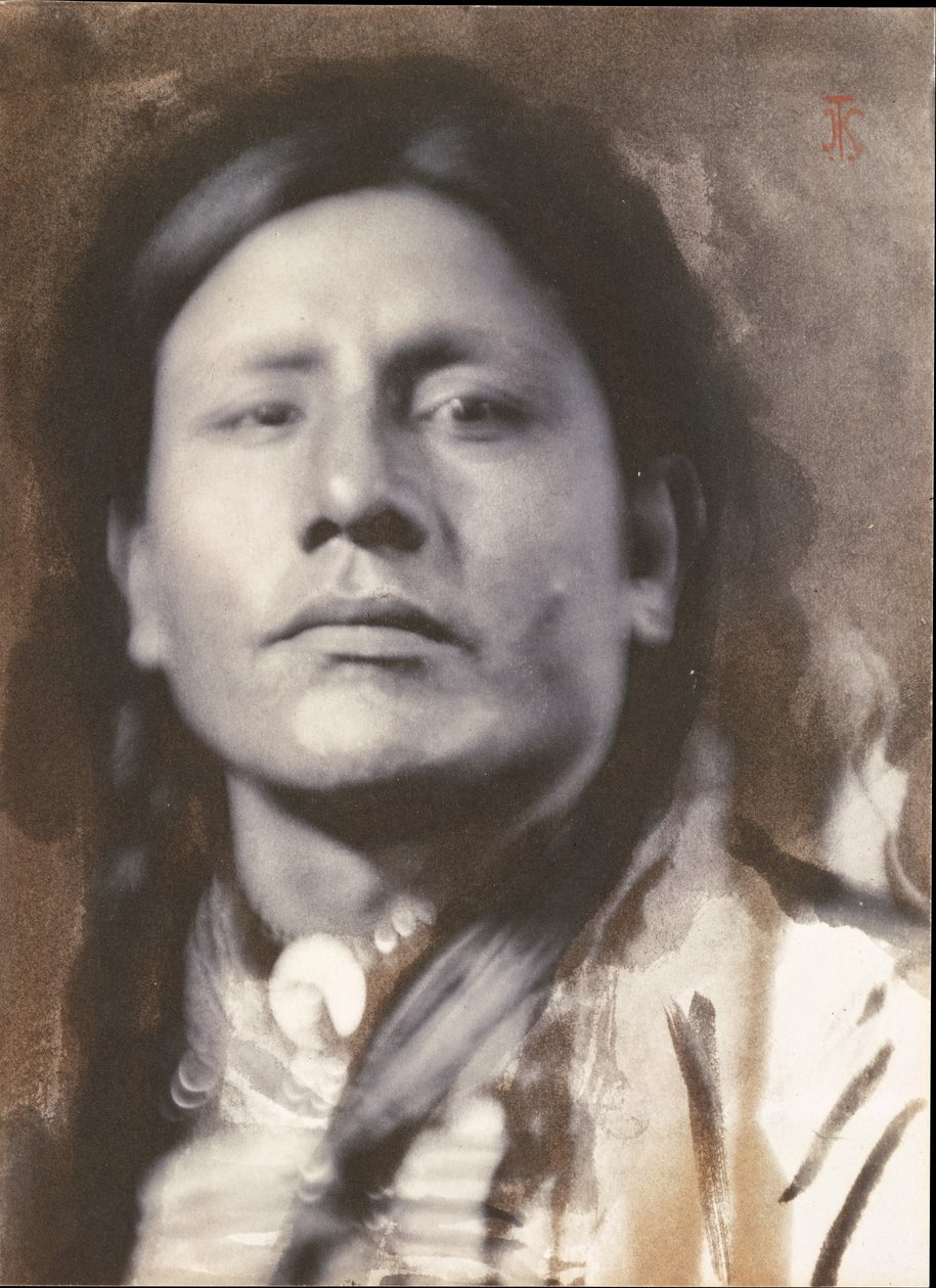 A Sioux Chief [Har-No-Horses], 1898. av Joseph Turner Keiley