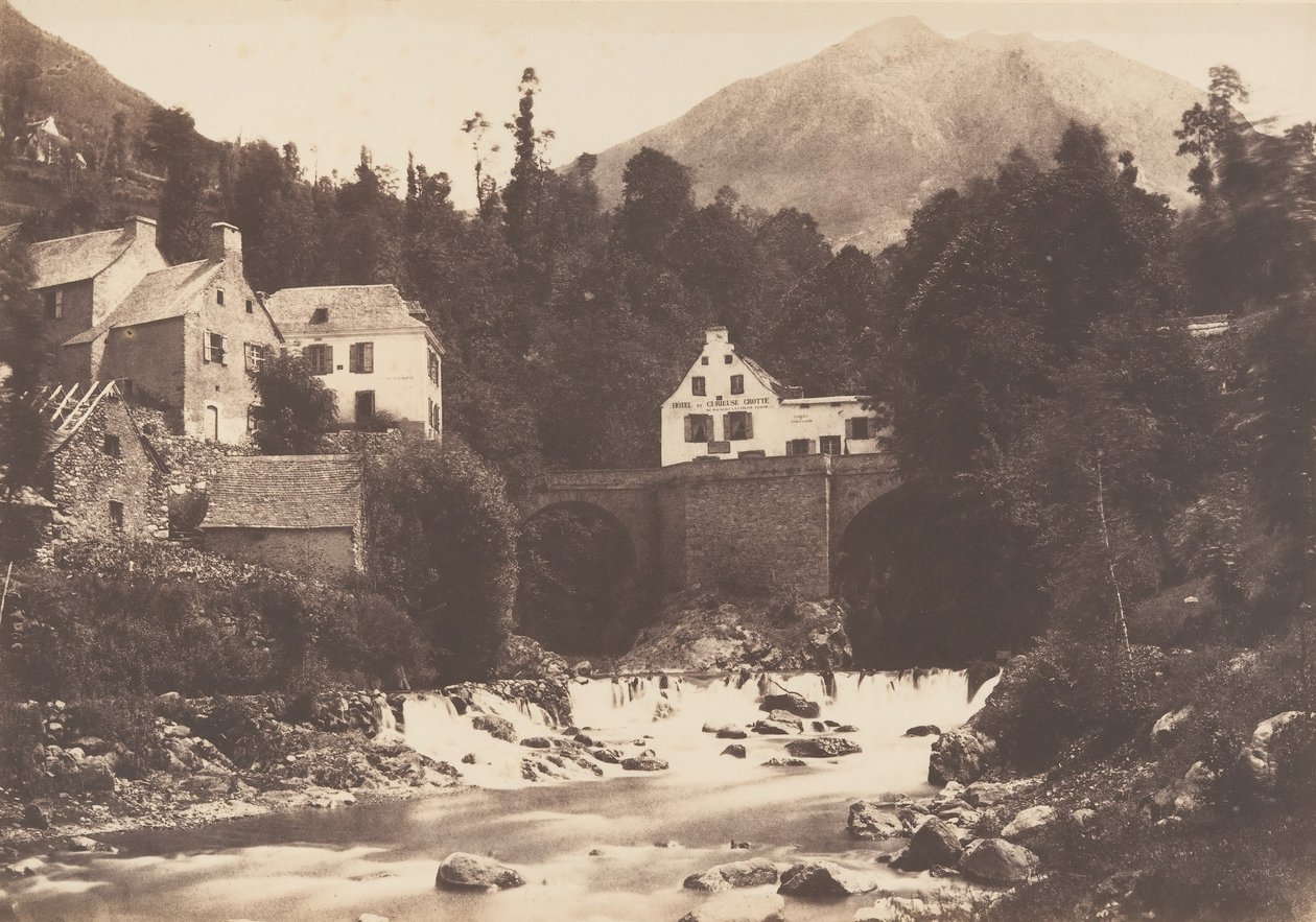 Byn Gèdres, vägen till Gavarnie, 1853. av Joseph Vigier