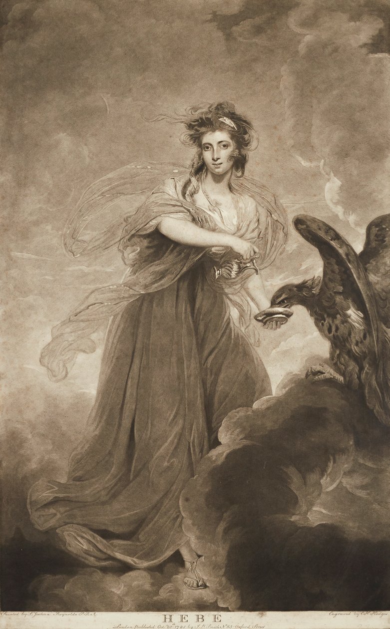 Hebe (mezzotint) av Joshua (after) Reynolds