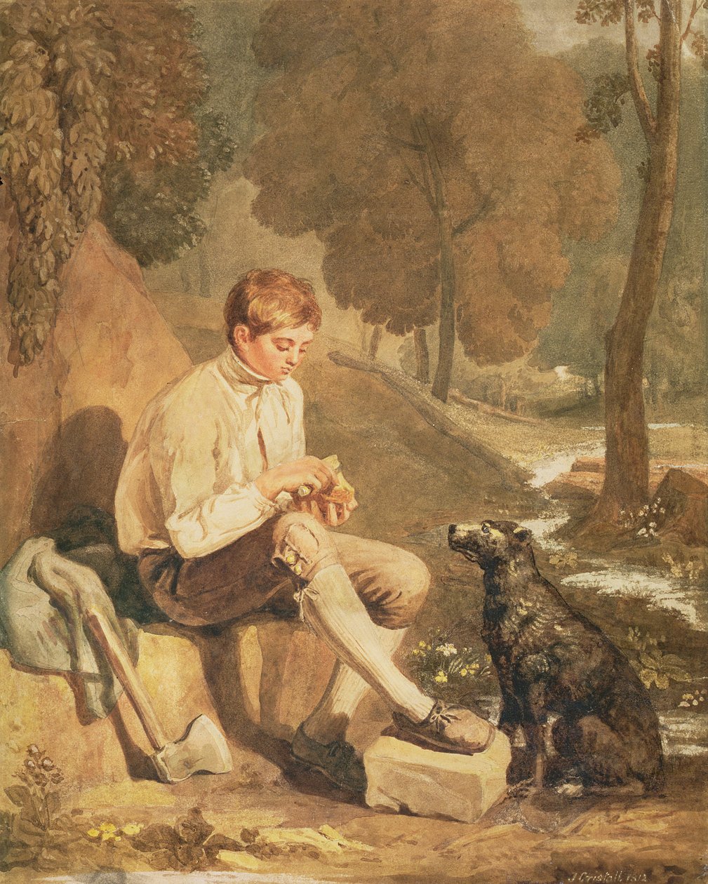 En ung vedhuggare, 1812 av Joshua Cristall