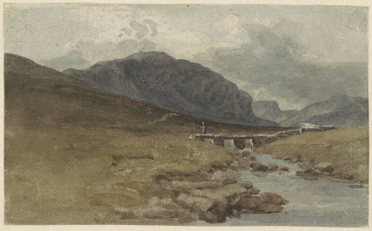 Landskap bij Llyn Ogwen, Caernarvonshire (Wales) av Joshua Cristall