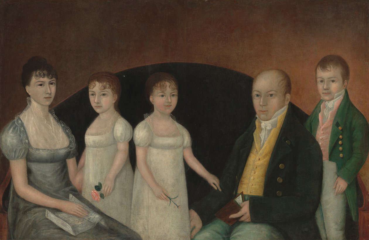 Familjegrupp, c. 1800. av Joshua Johnson