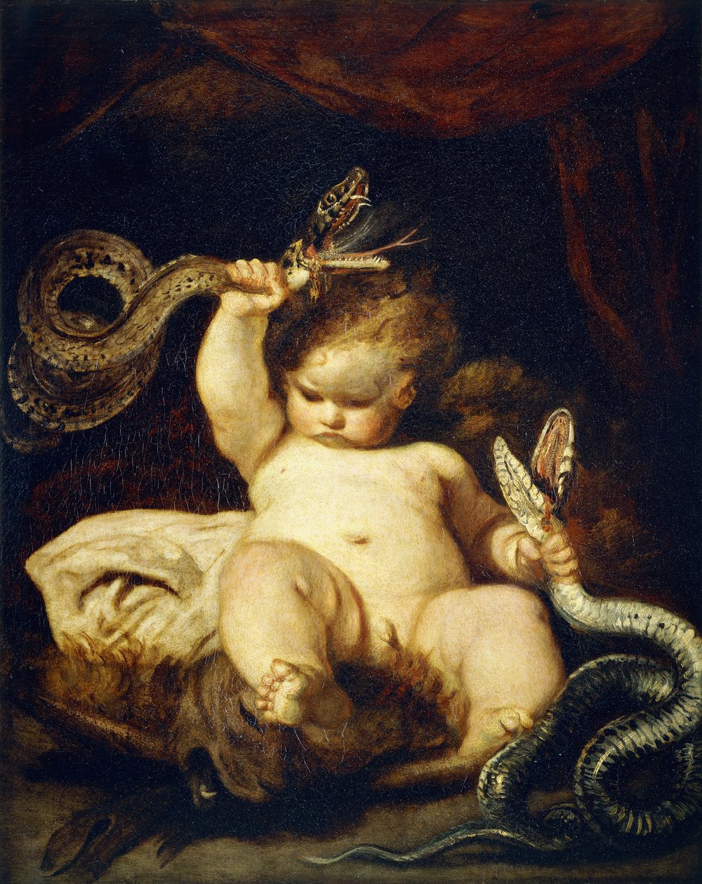 Spädbarnet Hercules, av Joshua Reynolds