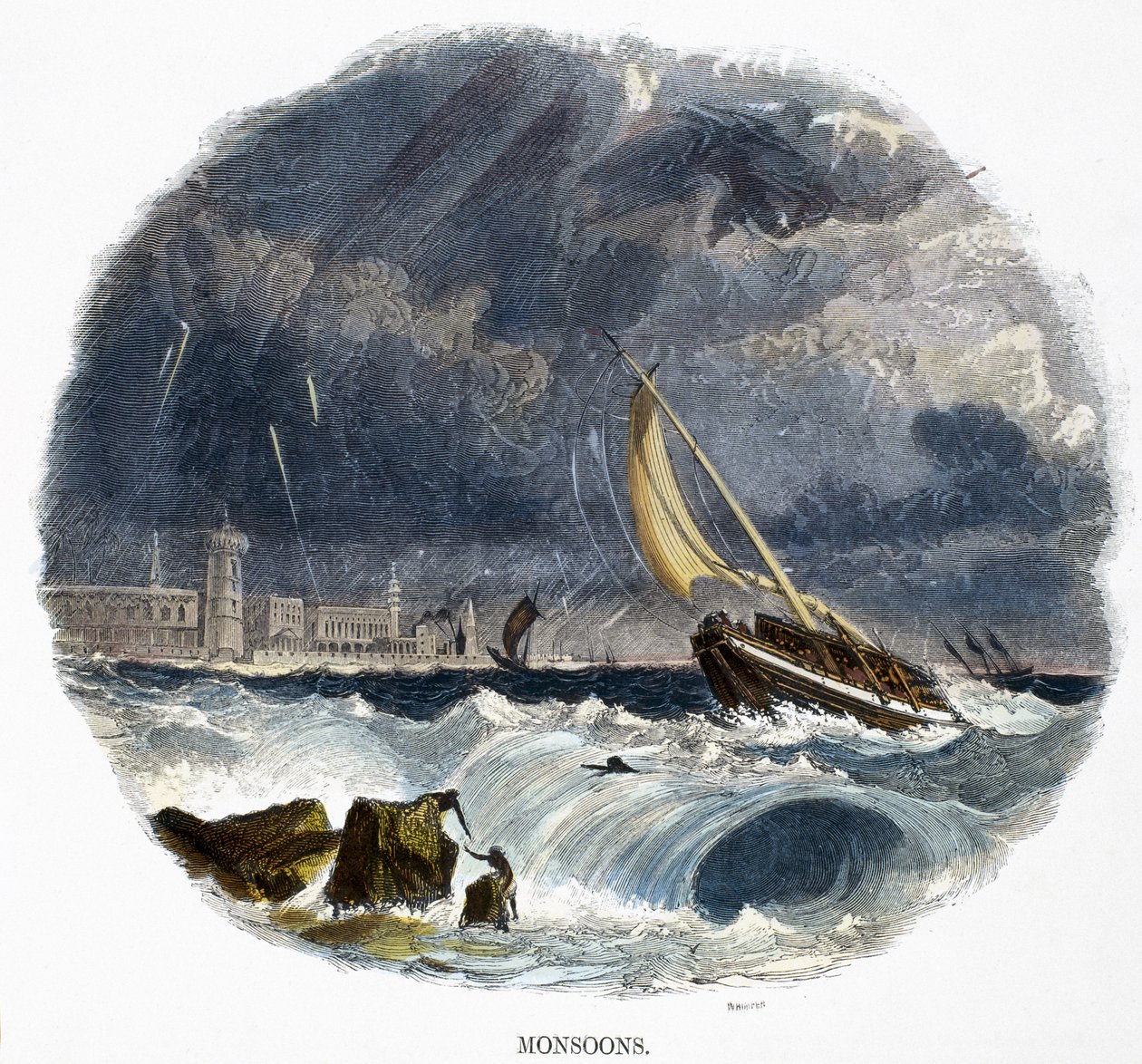 Monsuner, från Phenomena of Nature, 1849 av Josiah Wood Whymper