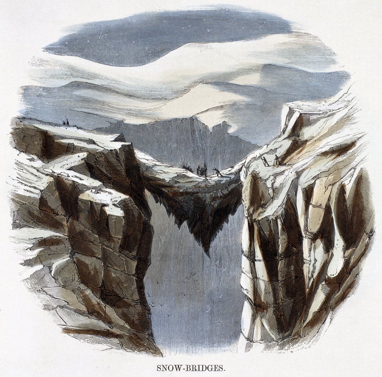 Snow-bridges, från Phenomena of Nature, 1849 av Josiah Wood Whymper