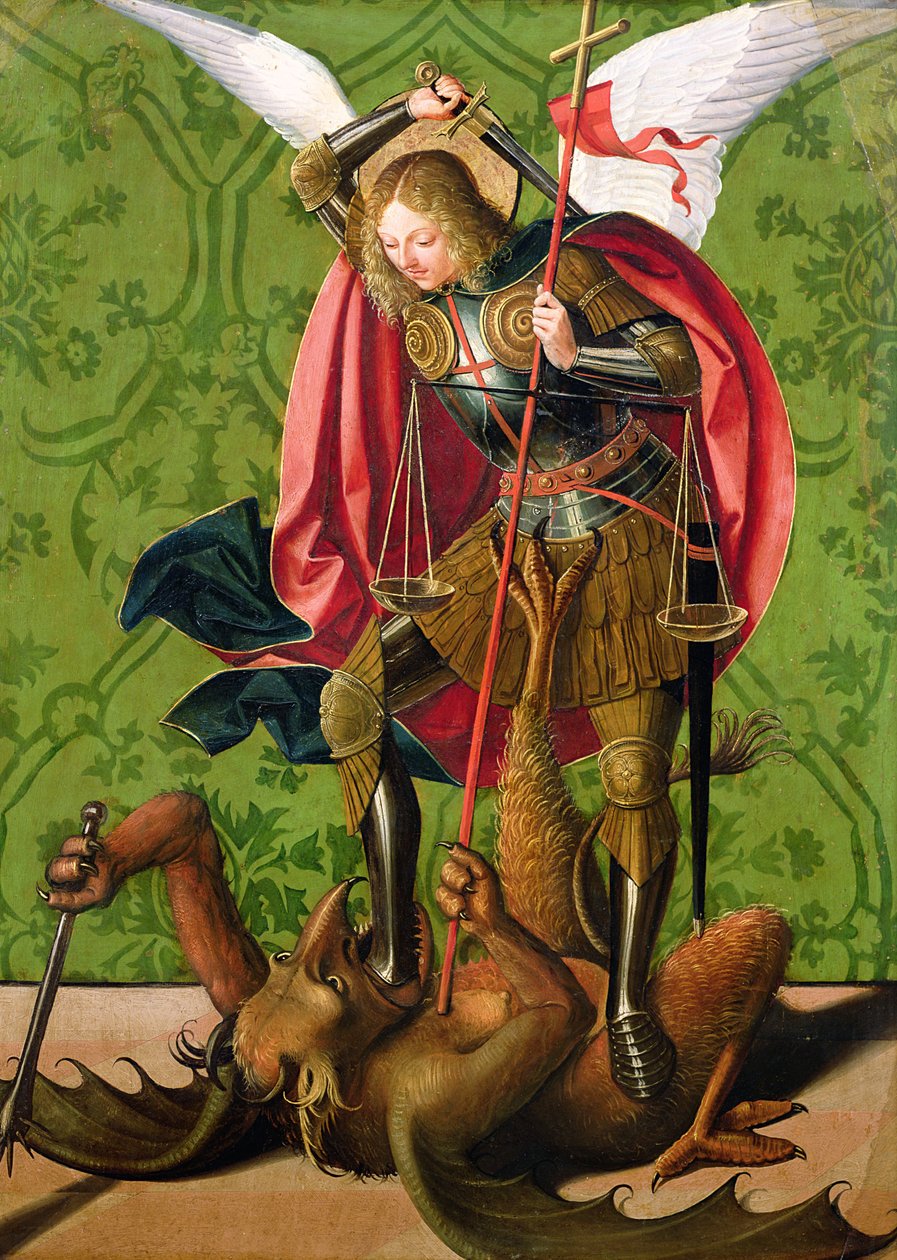 St. Michael som dödar draken av Josse Lieferinxe