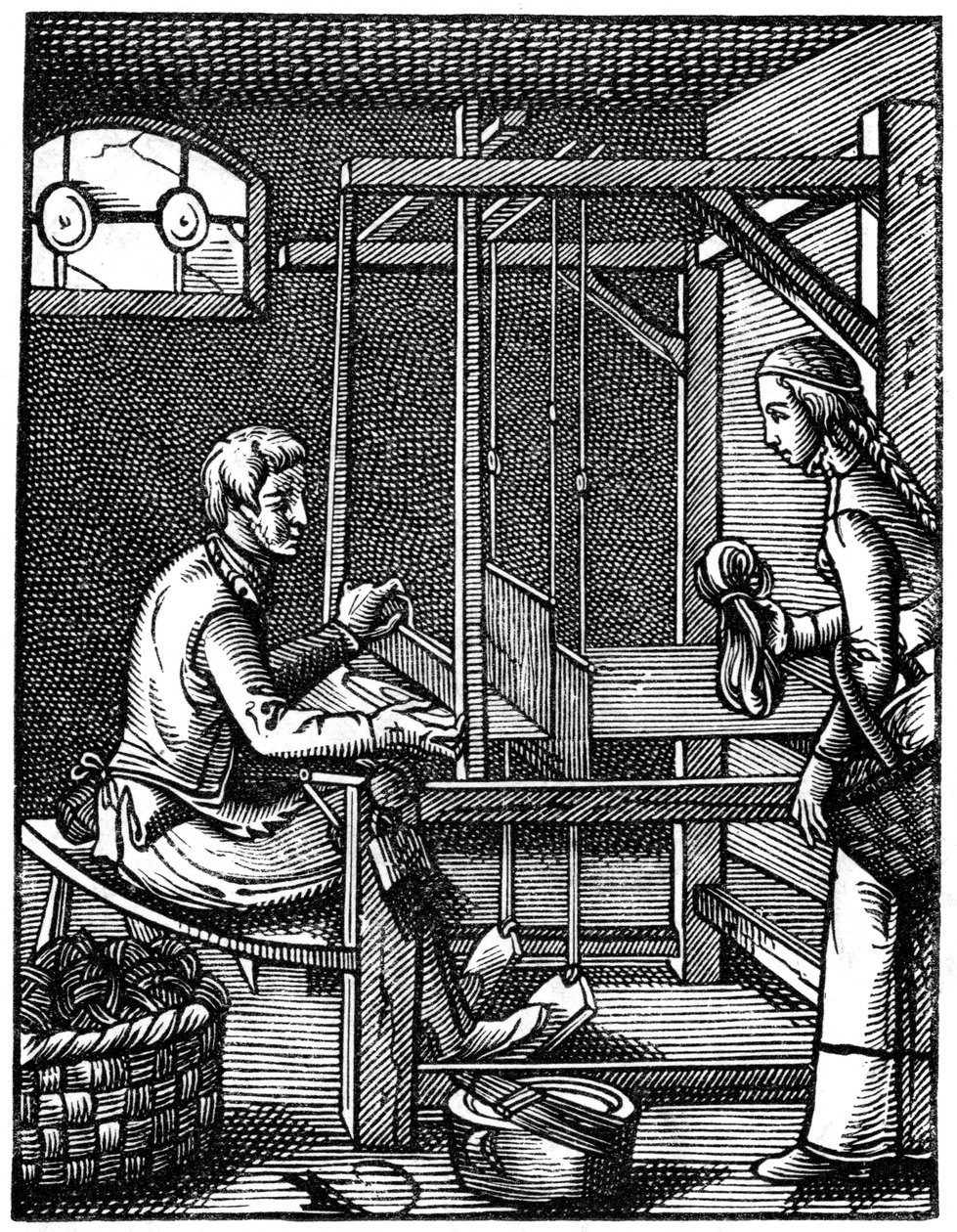 The Weaver, 1500-talet, 1870. av Jost Amman