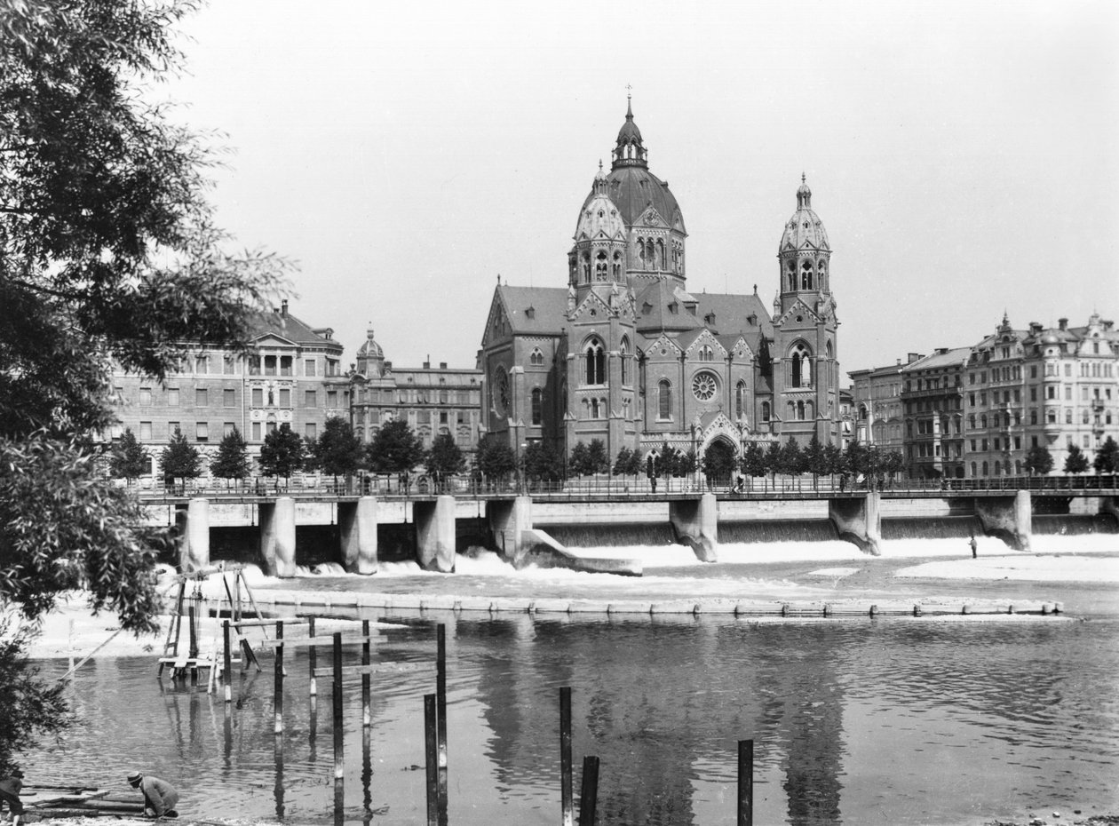 Floden Isar i München, omkring 1910 av Jousset