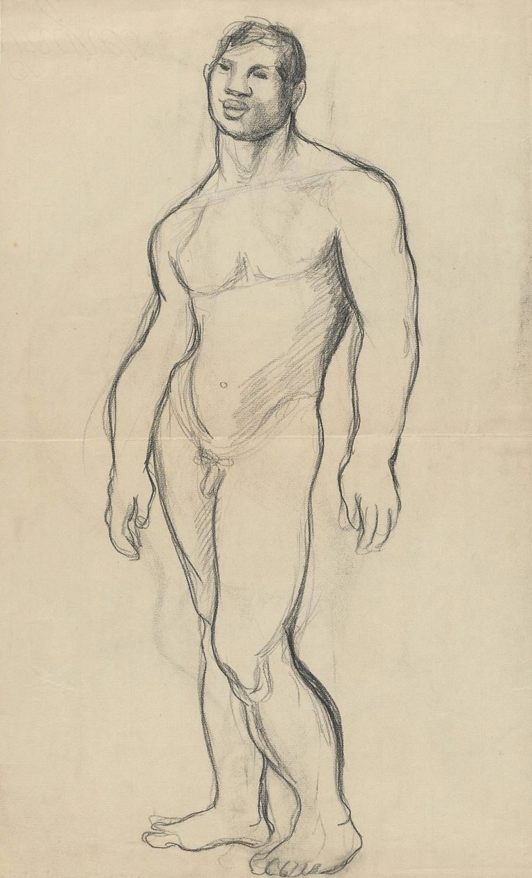 Nude man standing. av Jozef Rajnfeld