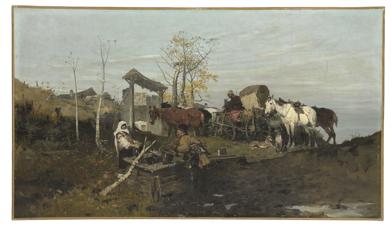 Samtal vid brunnen, 1877 av Jozef Brandt