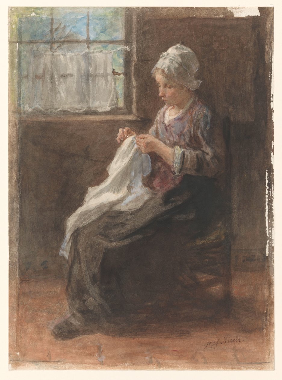 Sömmerskan av Jozef Israëls (signed by artist)