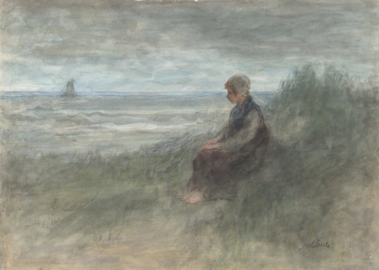 Girl in the Dunes, mitten av 1800-talet - början av 1900-talet. av Jozef Israëls