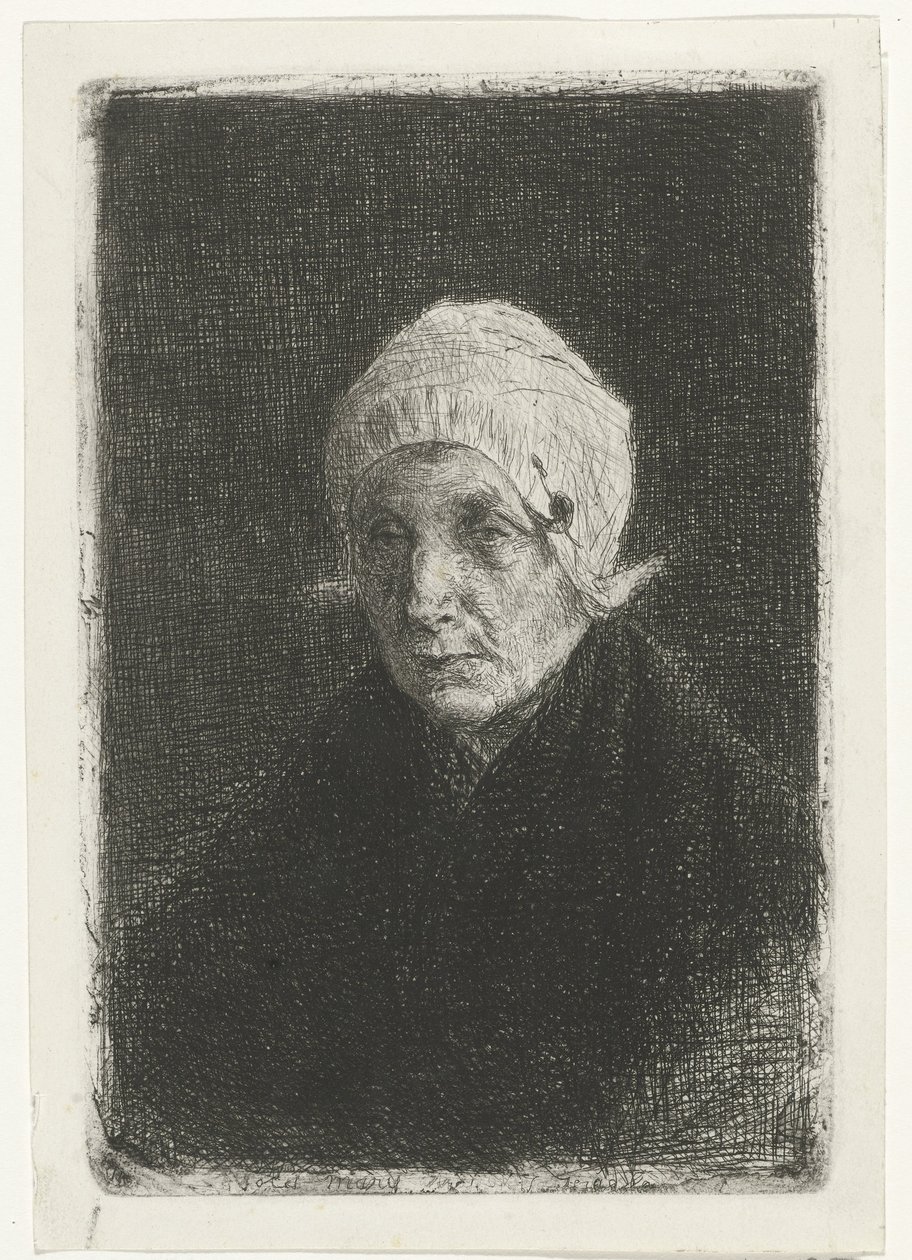 gamla damen Katwijk Old Mary (titel på objekt) av Jozef Israëls