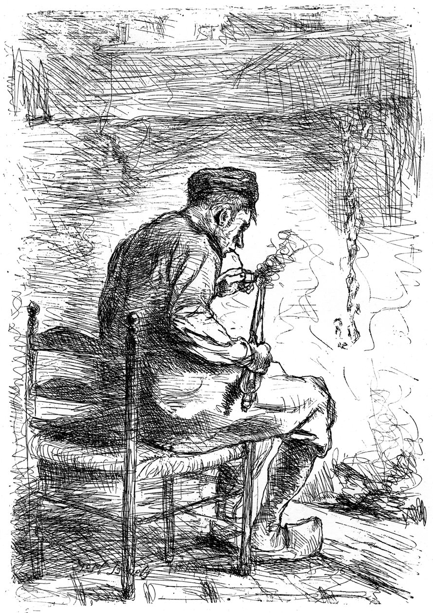 Rökaren, c1880-1882 av Jozef Israëls