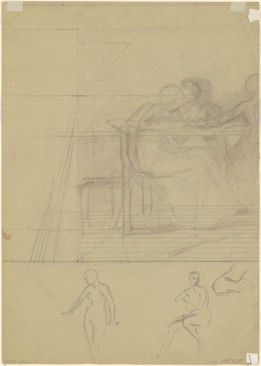 Studier av figurer [verso] av Jr. Enoch Wood Perry