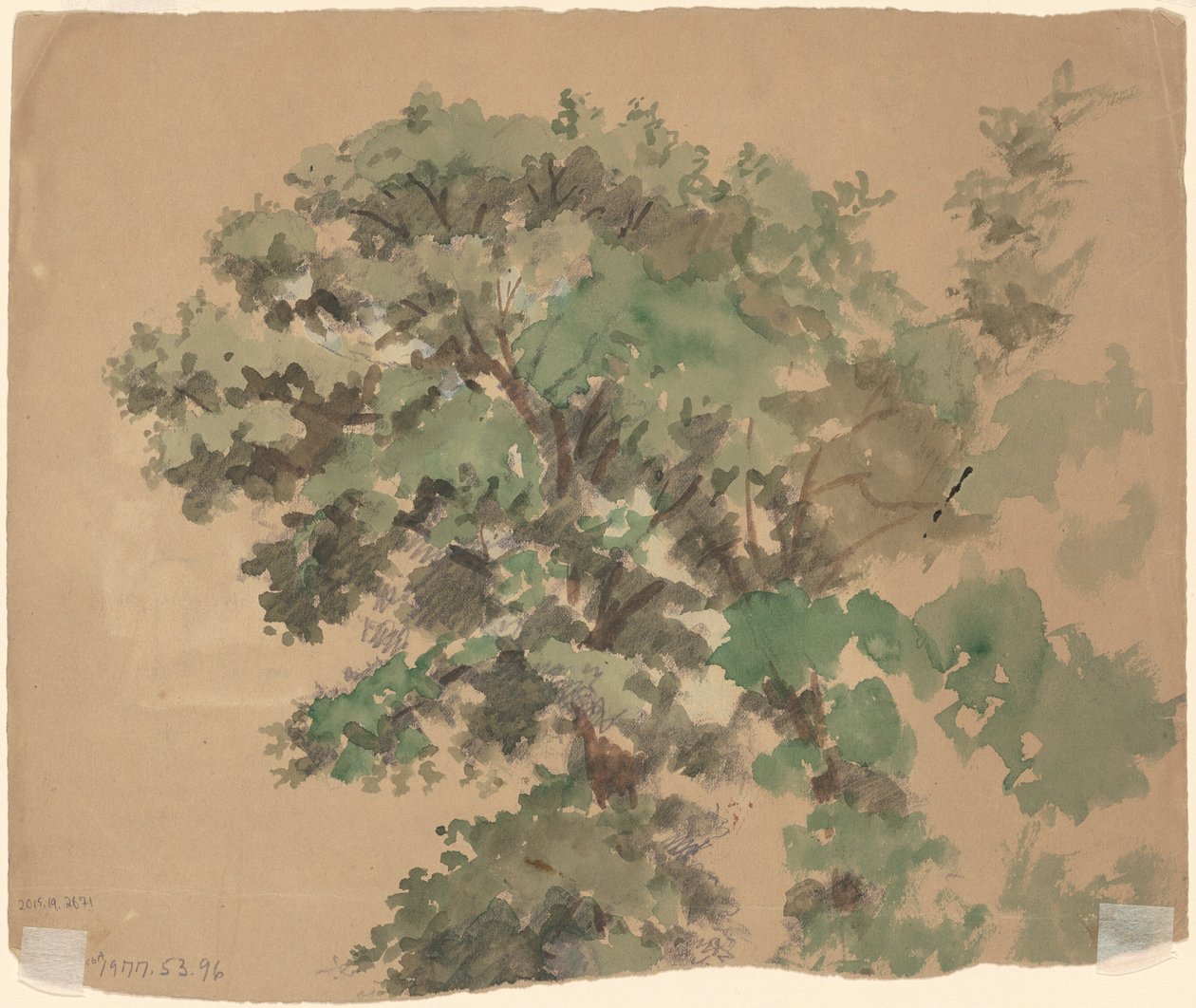 Träd [verso] av Jr. Enoch Wood Perry