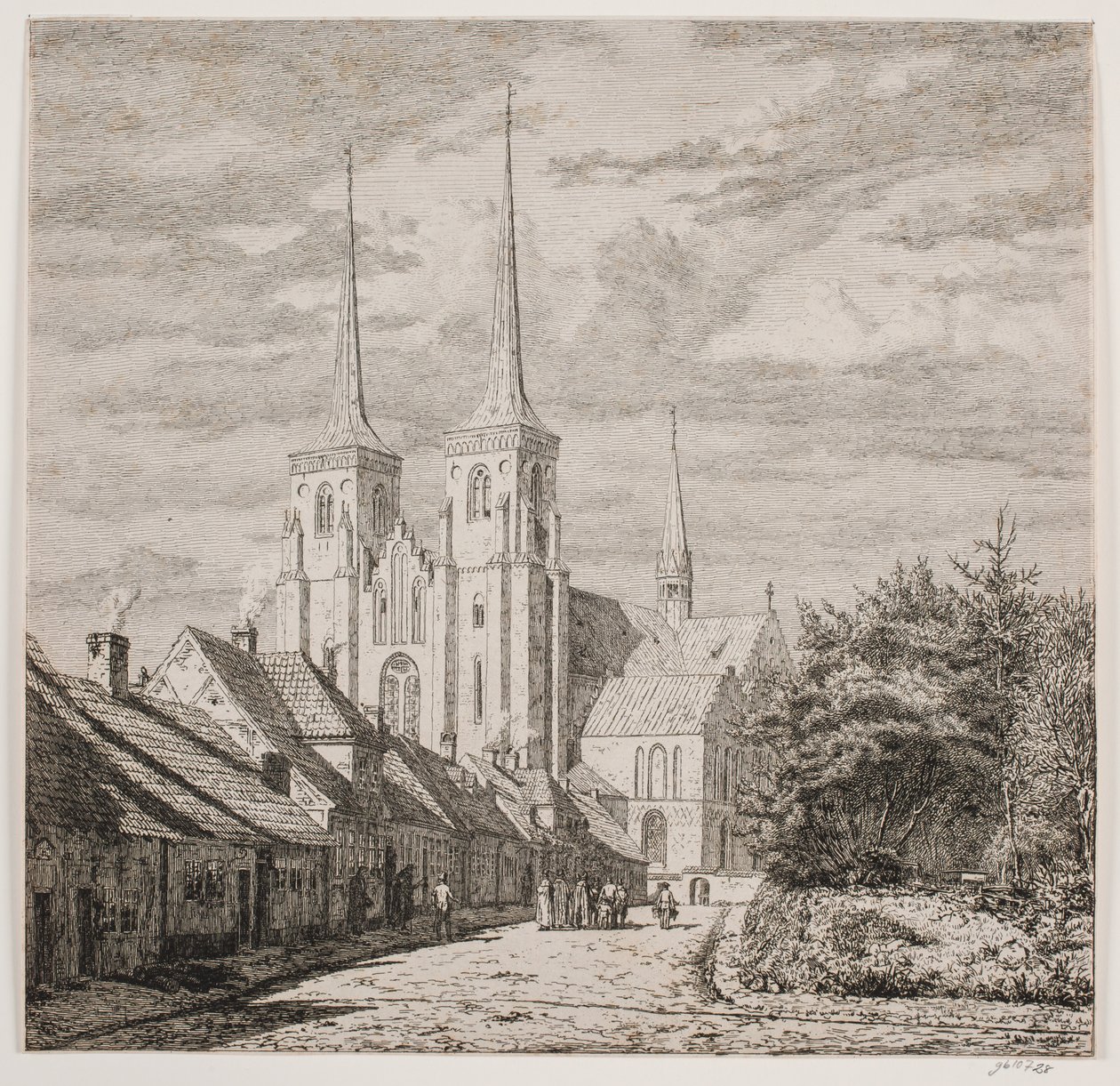 Roskilde domkyrka, sedd från sydväst av Jørgen Roed