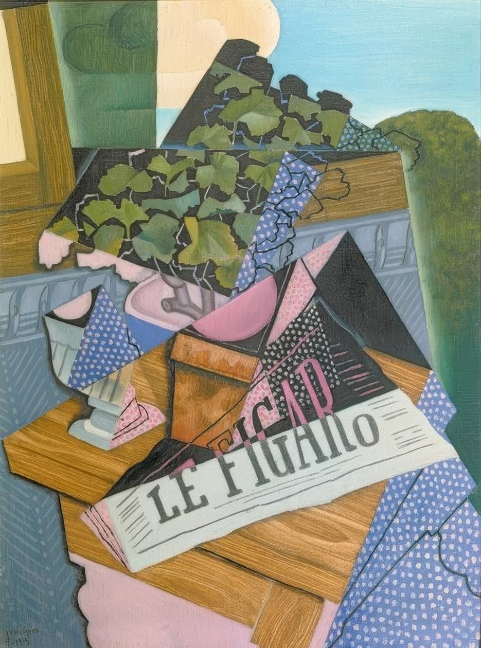 Krukan med pelargon av Juan Gris