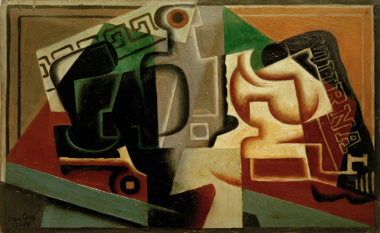 Glas och karaff av Juan Gris