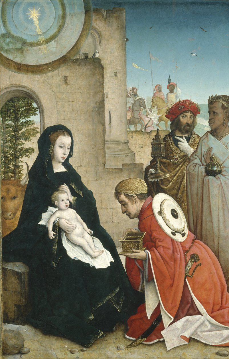 De vise kungarnas tillbedjan, ca 1508-19 av Juan de Flandes