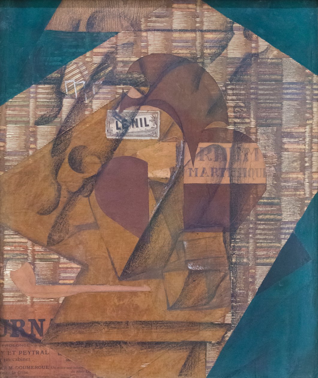 Flaska rom och tidning av Juan Gris