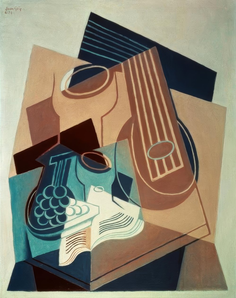 Mandolin och vindruvor av Juan Gris
