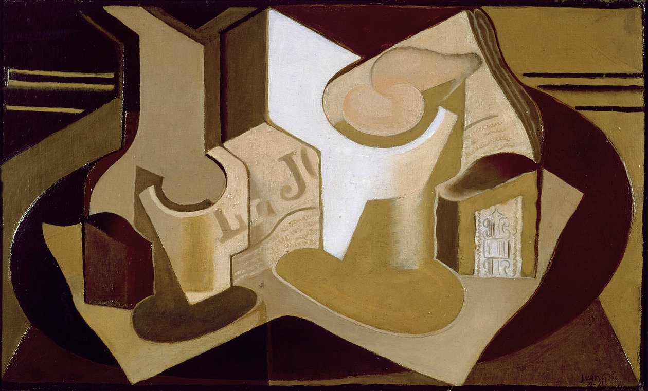 Stilleben med tidning, 1921 av Juan Gris