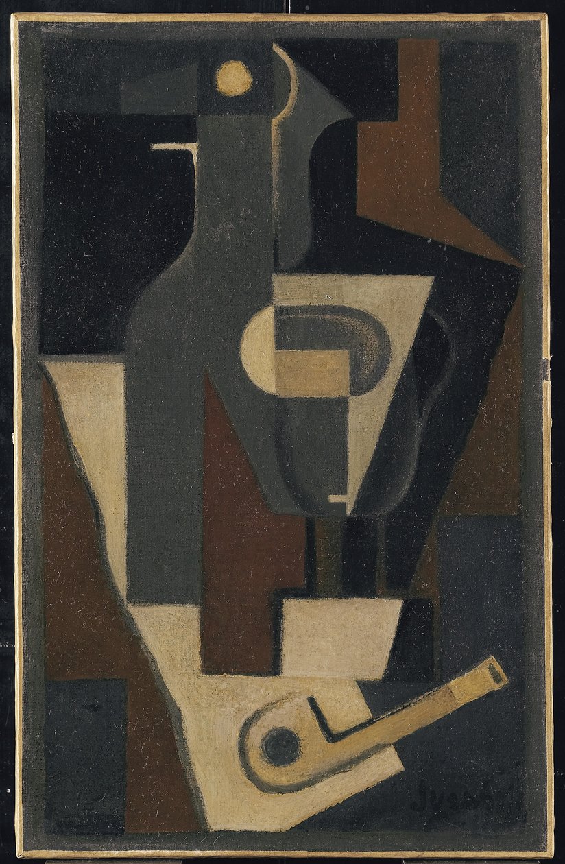 Stilleben med rör, 1918 av Juan Gris