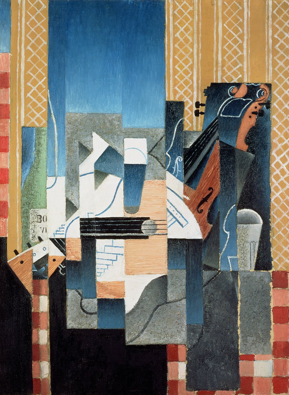 Stilleben med fiol och gitarr av Juan Gris
