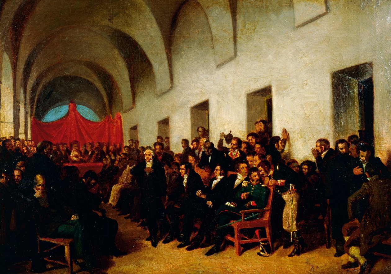 Cabildo i session, 22 maj av Juan Manuel Blanes