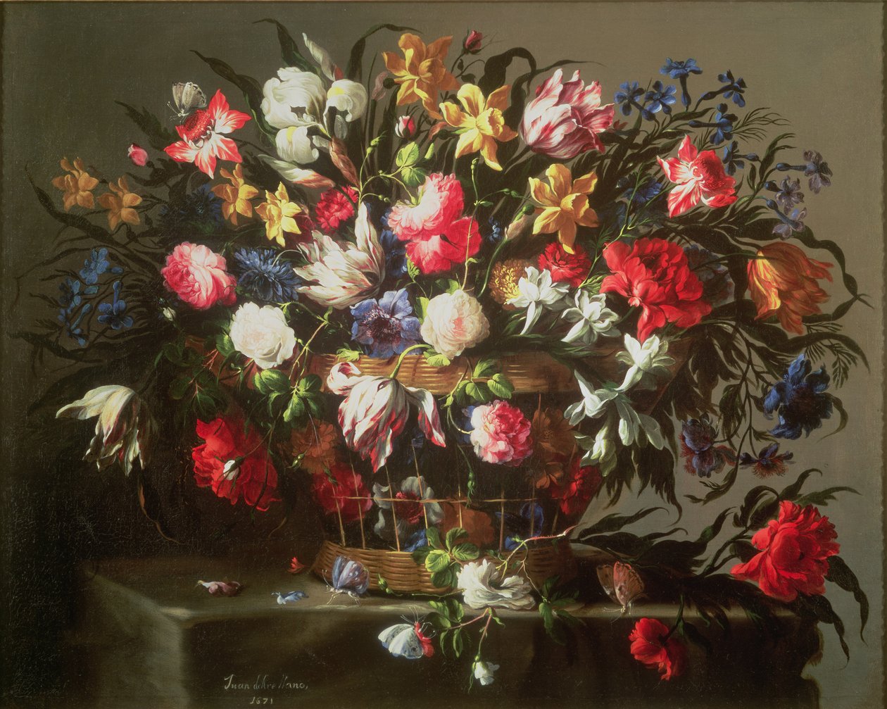 Korg med blommor av Juan de Arellano