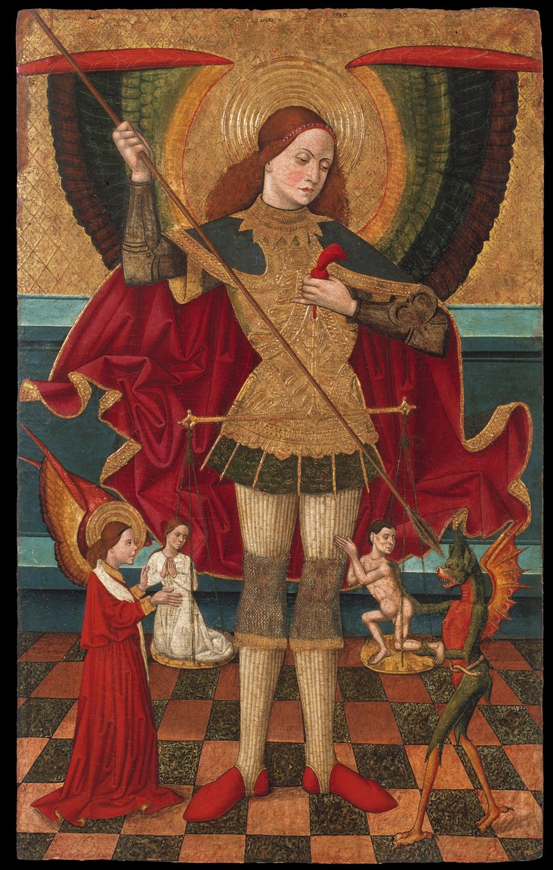 Sankt Mikael väger själar av Juan de la Abadía