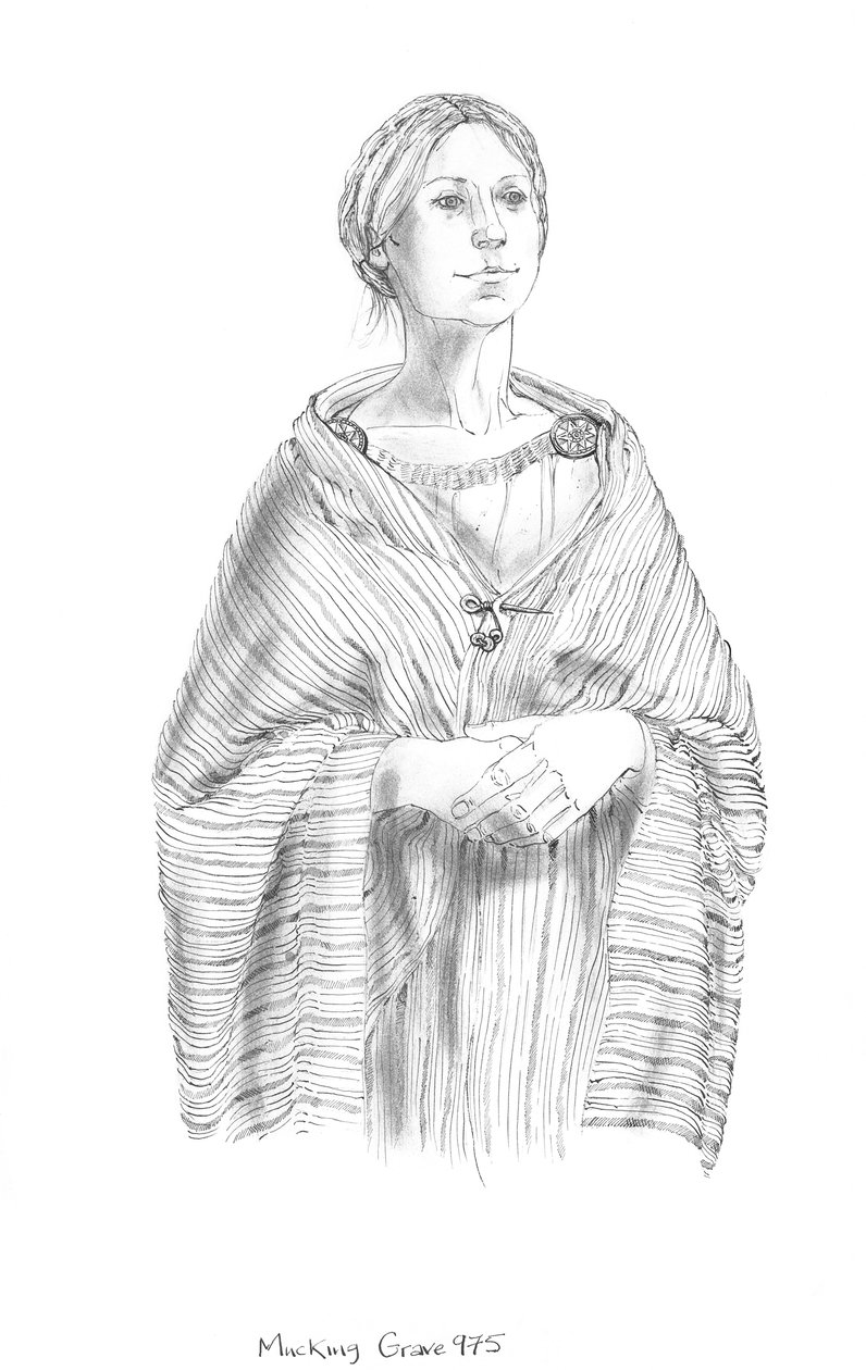 anglosaxisk kvinna, c5-10-talet, c1990-2010 av Judith Dobie