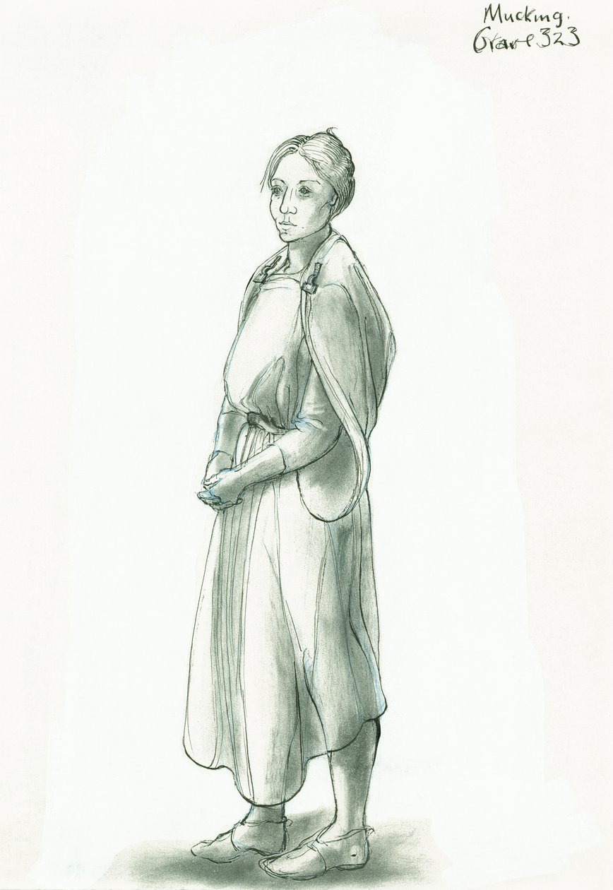 anglosaxisk kvinna, c5-10-talet, c1990-2010 av Judith Dobie