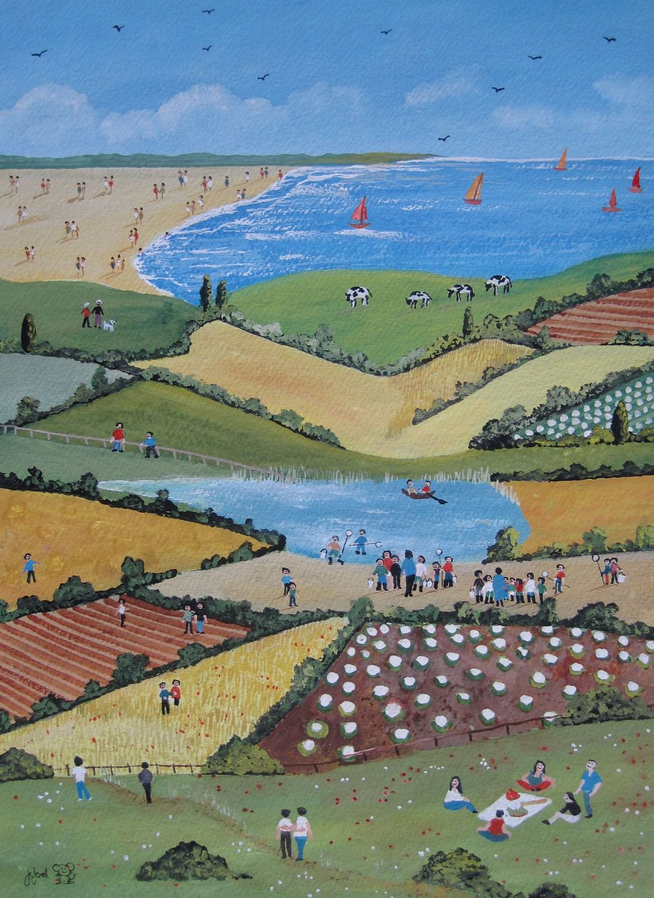 Field Trip, 2010 (Gouache på papper) av Judy Joel