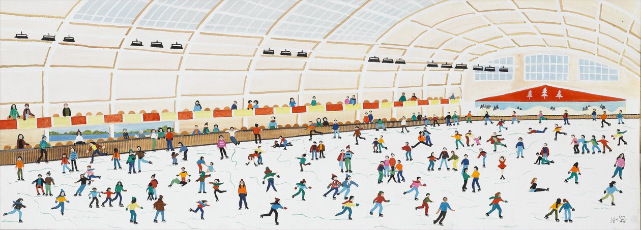 Skating at Richmond, 2009 (Gouache på papper) av Judy Joel