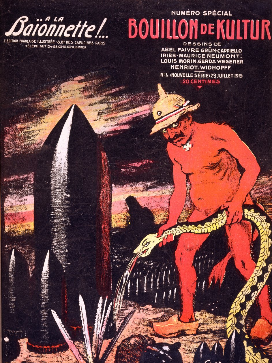 Omslag till tidskriften "La Baïonnette", 29 juli 1915 av Jules Alexandre Gruen or Grun