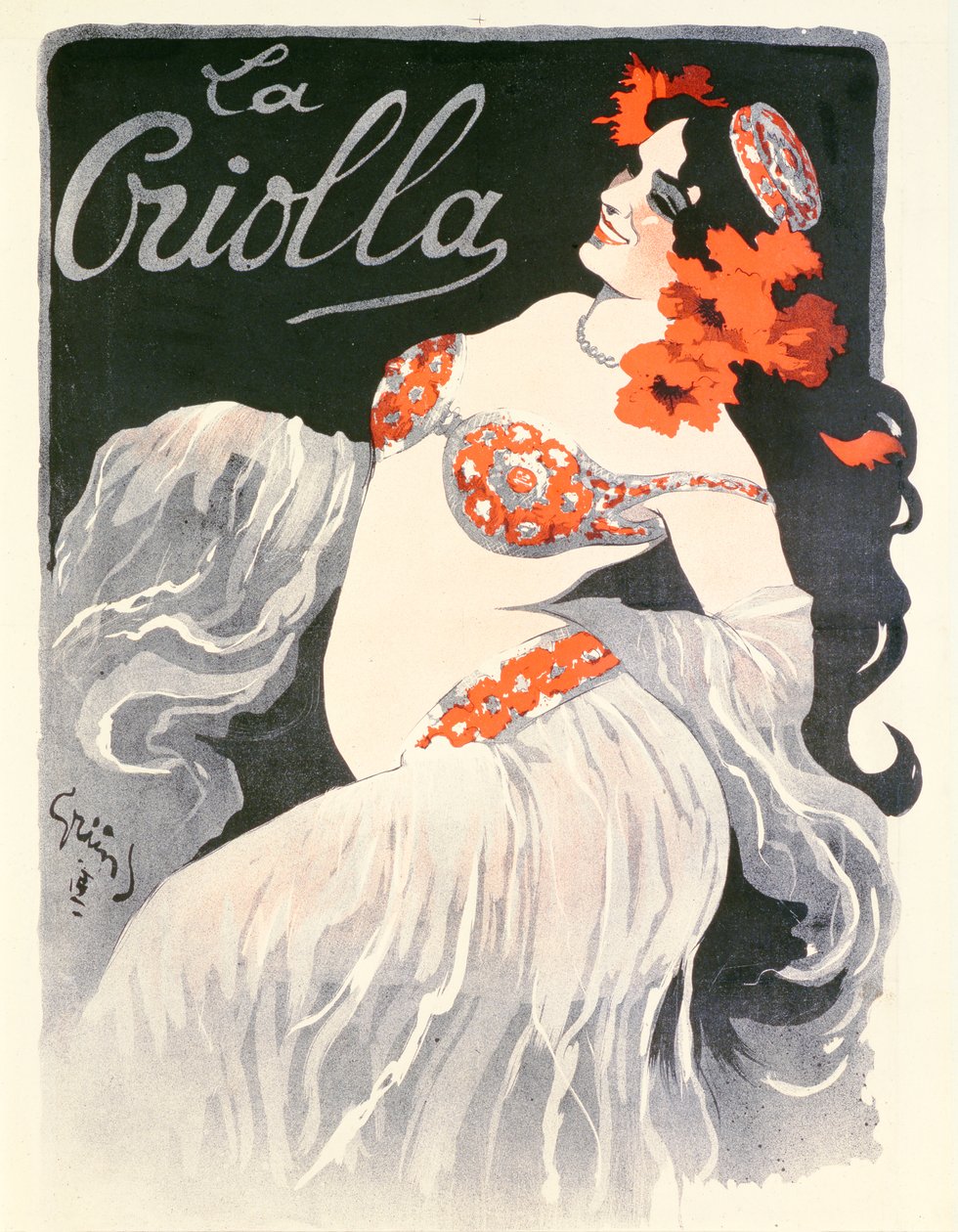 "La Criolla", affisch för musikalisk salong, 1902 av Jules Alexandre Gruen or Grun
