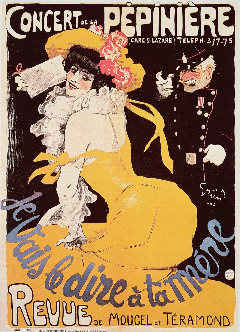 Affisch för Concert de la Pepiniere, 1902 av Jules Alexandre Gruen or Grun