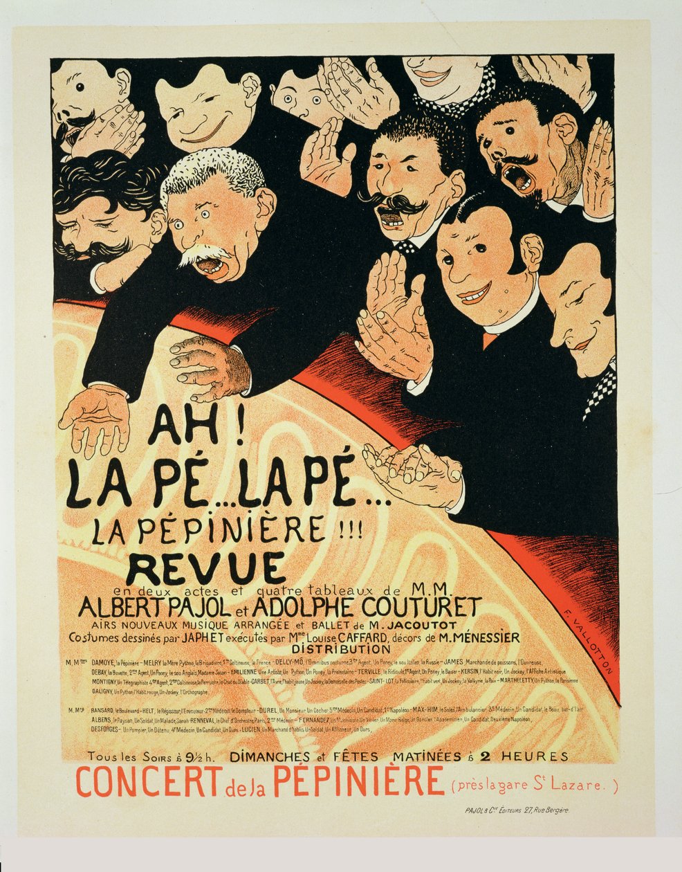 Reproduktion av en affisch som annonserar "Chauffons, Chauffons", en Pepiniere-konsert, 1898 av Jules Alexandre Gruen or Grun