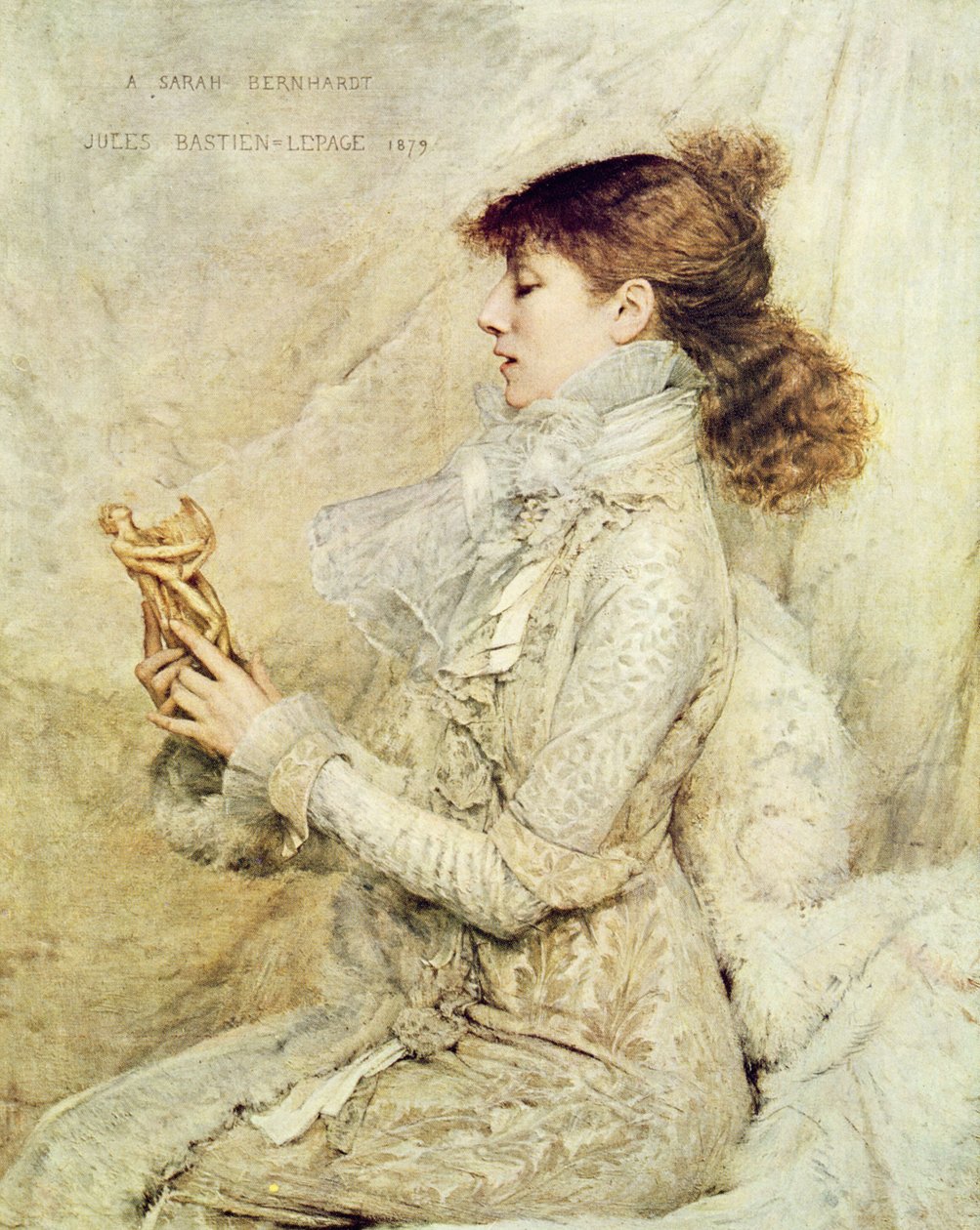 Porträtt av Sarah Bernhardt (1844-1923) 1879, hämtat från tidningen Illustration, 13 maj 1922. av Jules Bastien Lepage