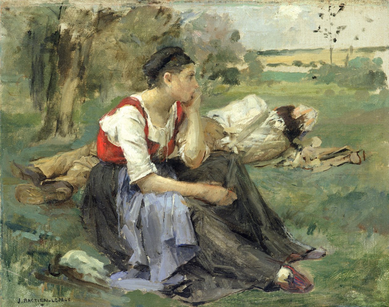 Vilande bönder, 1877 av Jules Bastien Lepage